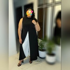 Adrianna Papell Black Sleeveless High-Neck Jumpsuit